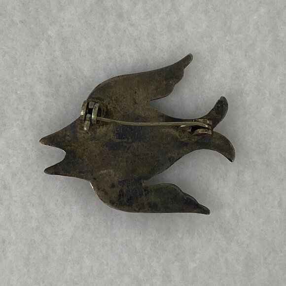 Taxco Alpaca 925 Sterling Silver Fish Brooch Pin Abalone Inlay Made in Mexico - Picture 4 of 7